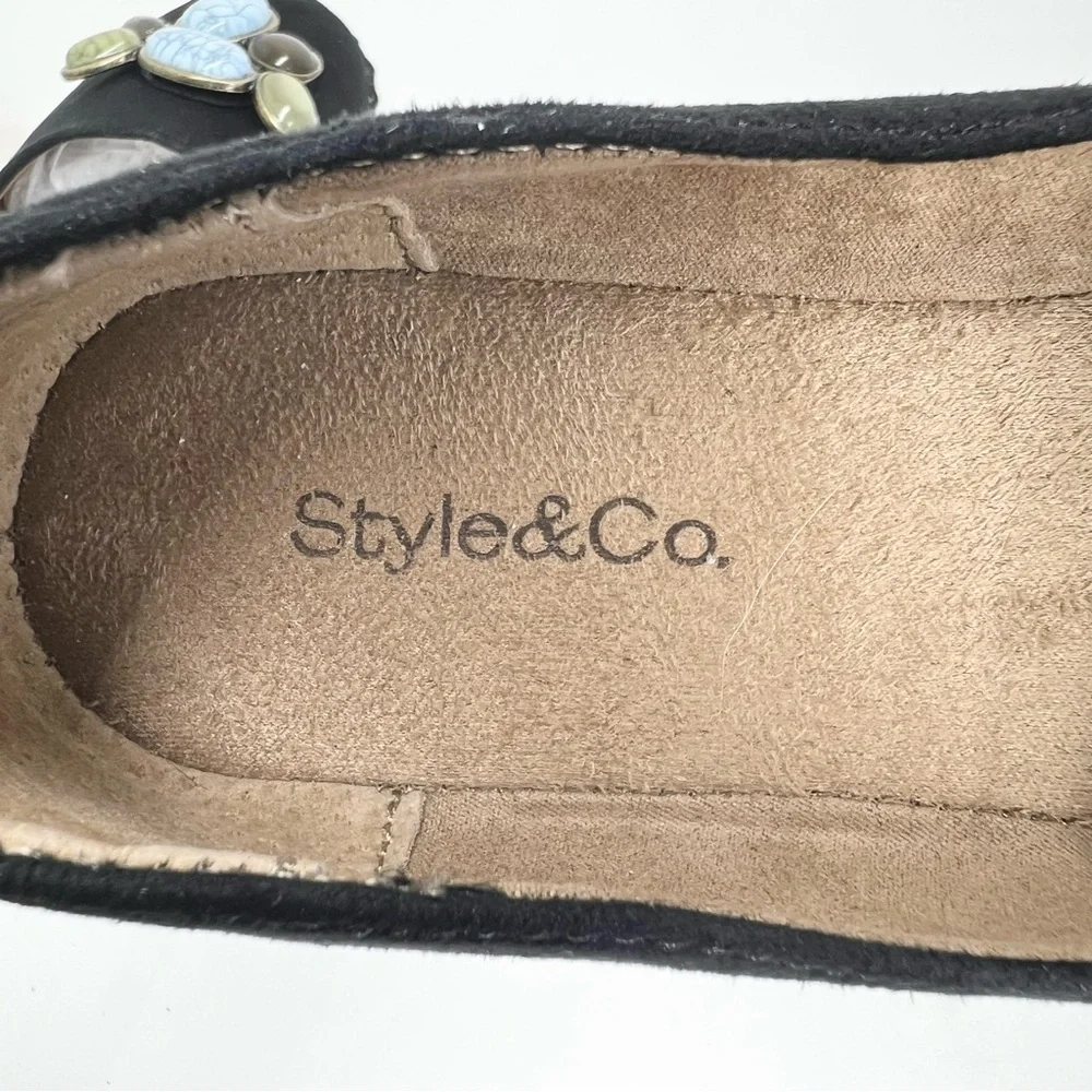 Style Co Women's Reevee Stitched-Trim Espadrille Flats Black 5M